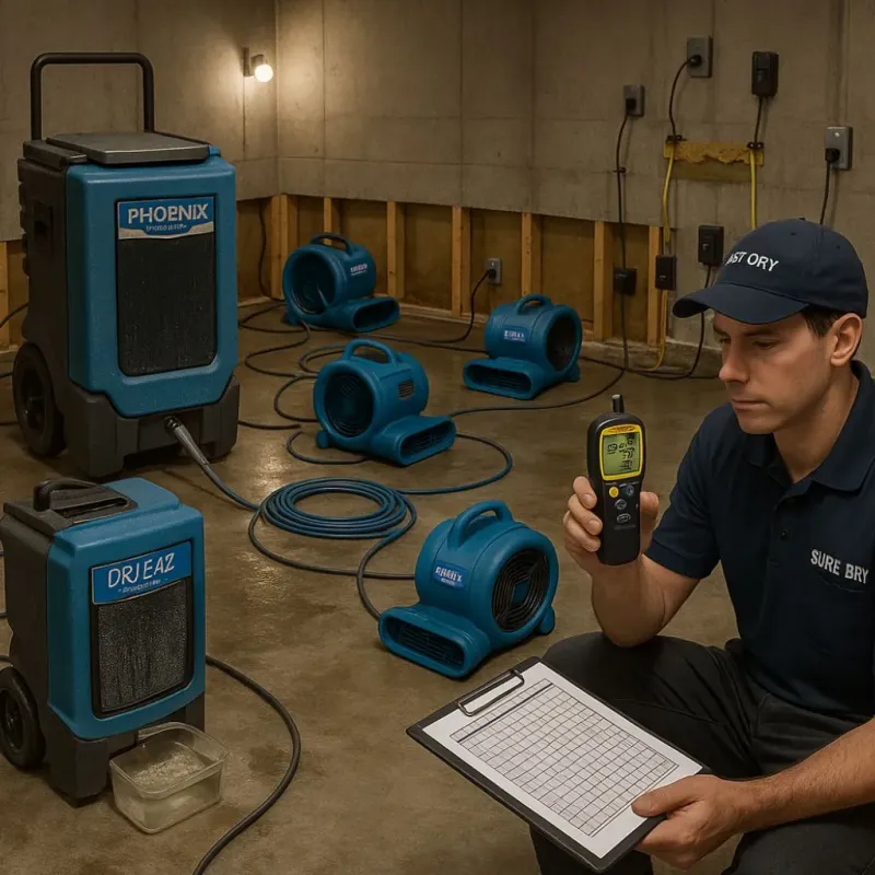 Structural Drying and Dehumidification process in Graniteville, SC